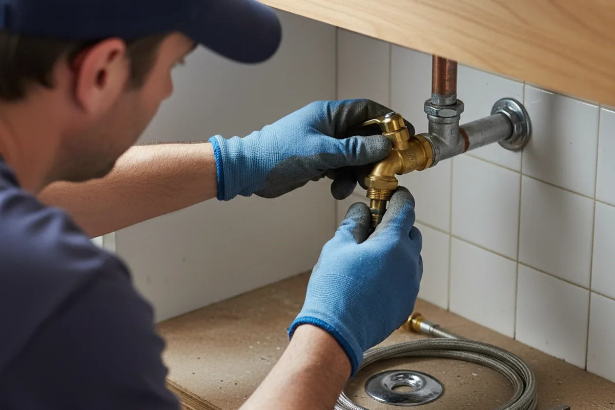 Shutoff valve and fitting work during Emergency Plumbing in Jamesville